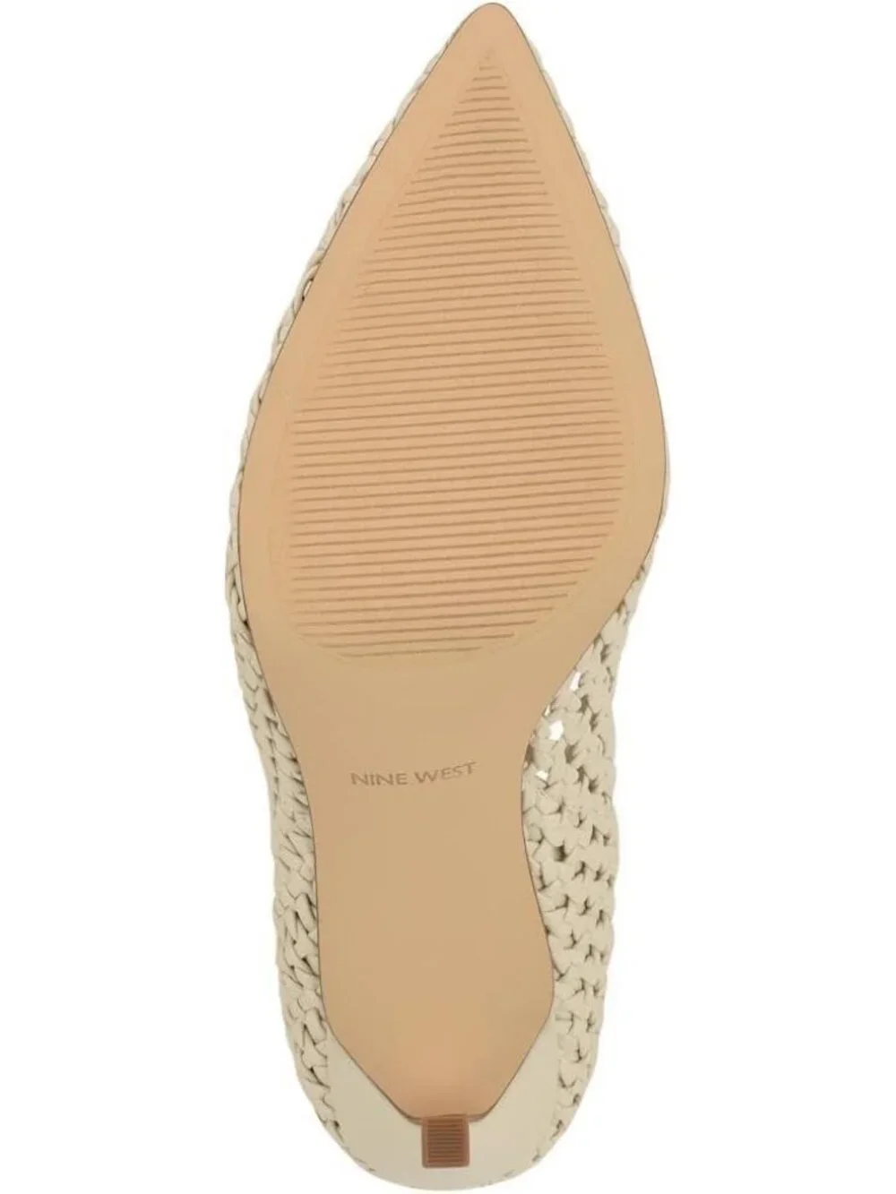 Women's Cream Pointed Toe Footbed Solid Tatiana Pump Casual Covered Heel Shoes